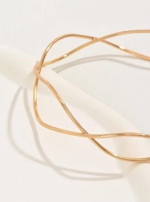 1 vòng cổ thiết kế xoắn thời trang cho phụ nữ dự tiệc - Vàng - Xem 3