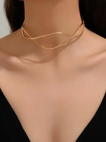 1 vòng cổ thiết kế xoắn thời trang cho phụ nữ dự tiệc - Vàng - Xem 1