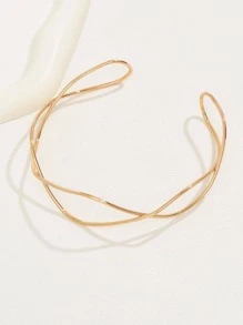 1 vòng cổ thiết kế xoắn thời trang cho phụ nữ dự tiệc - Vàng - Xem 2