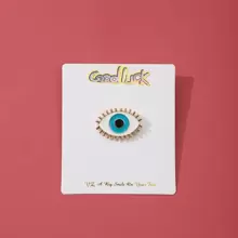 1入組時尚眼睛設計胸針適合女士日常裝飾 - 彩色 - 查看 4