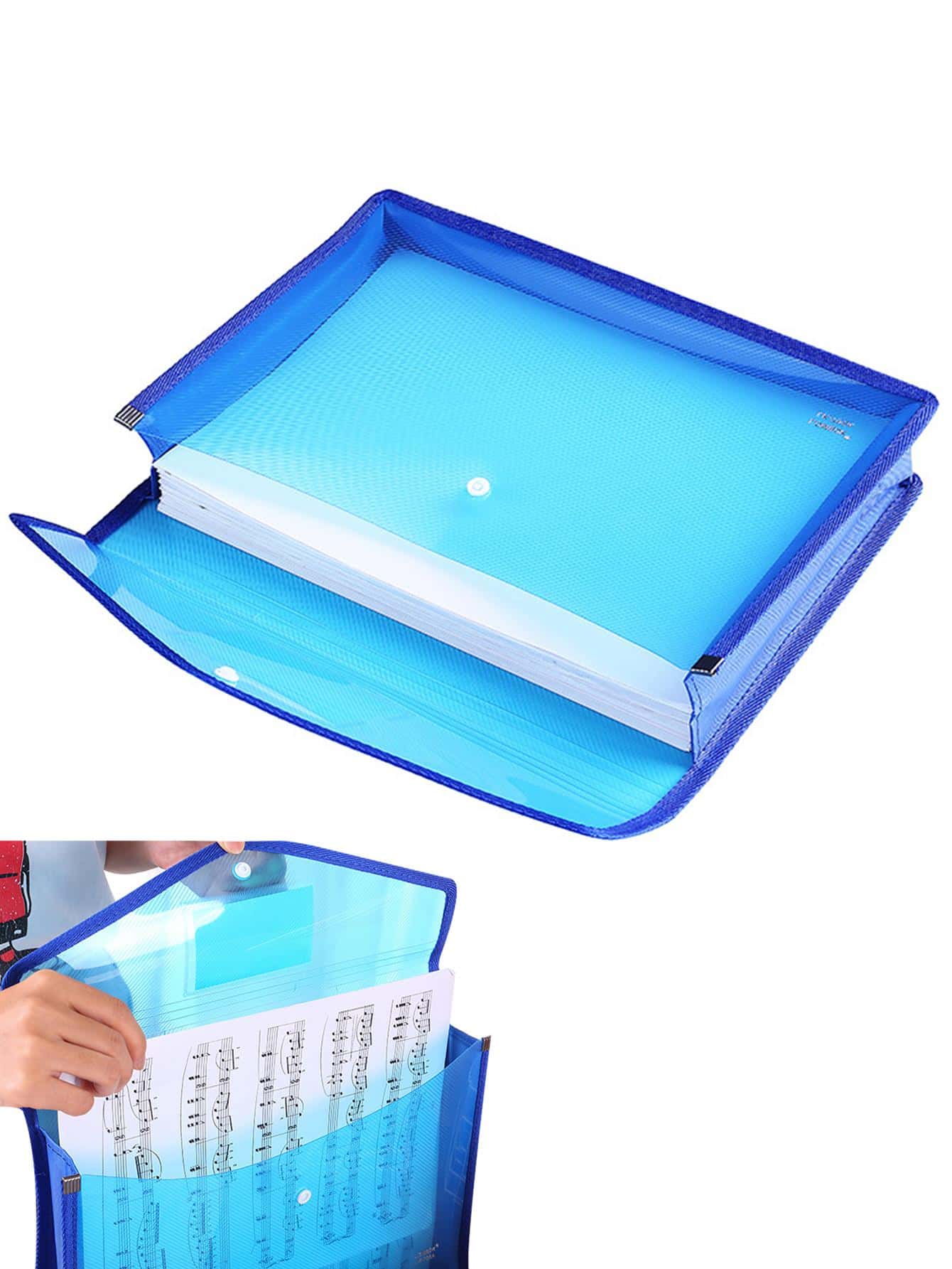 1pc Expanding File Folder - Blue - View 1