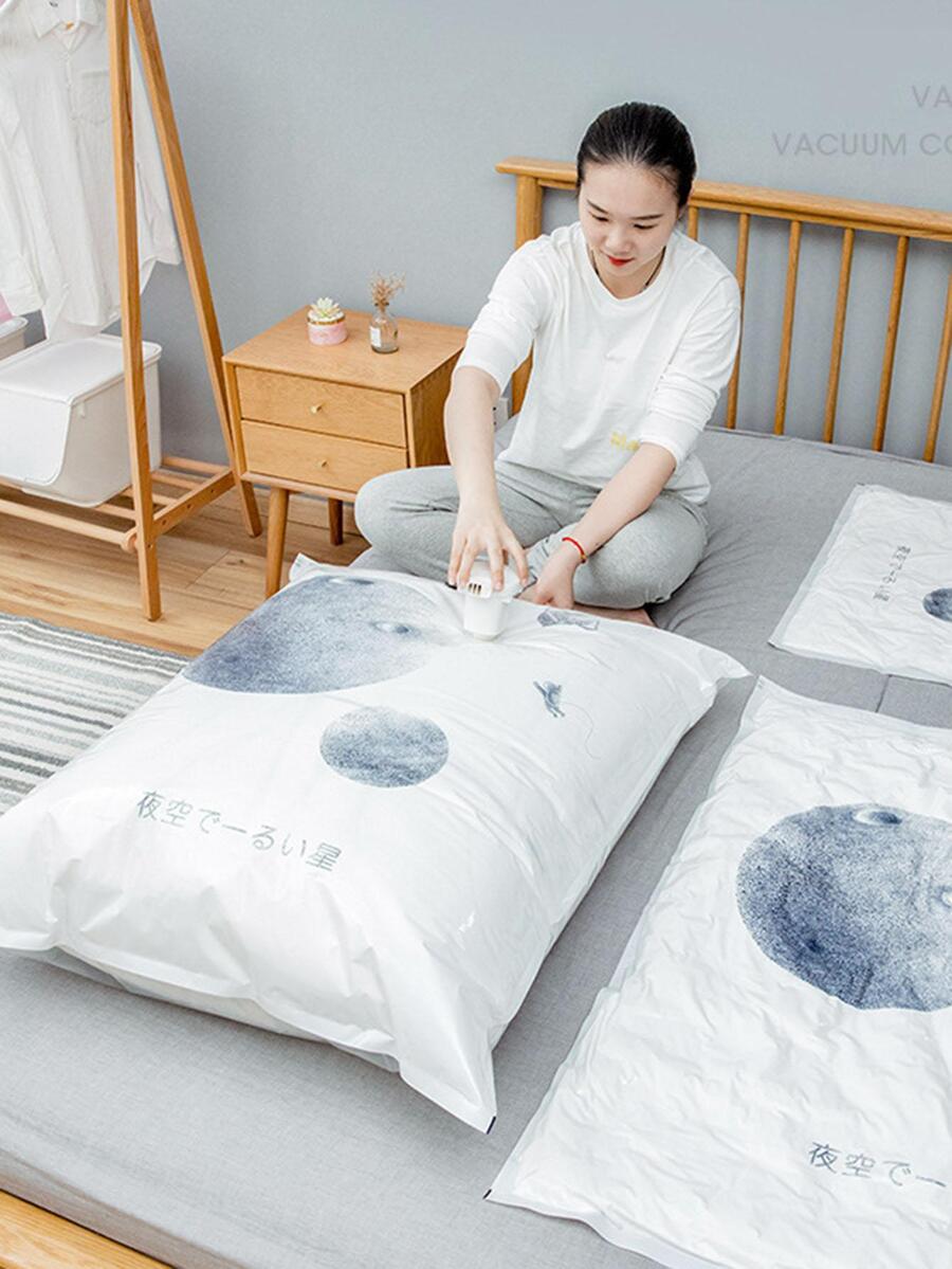 1 cái túi lưu trữ chân không in hình mặt trăng - Màu Xám nhạt - Xem 1