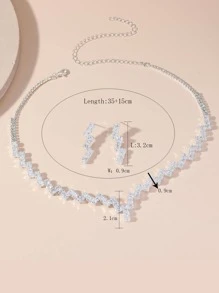 3pcs/set Glamorous Cubic Zirconia Decor Jewelry Set For Women For Party