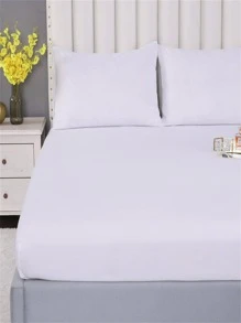 Bộ 3/2 tấm ga trải giường màu trắng tinh khiết, sâu 30cm - trắng - Xem 7