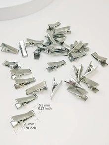 32 de bucăți pentru femei, de culoare aleatorie, solidă, casual, de aligator, pentru decorarea părului - Argint - Vizualizare 2