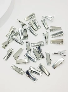 32 de bucăți pentru femei, de culoare aleatorie, solidă, casual, de aligator, pentru decorarea părului - Argint - Vizualizare 1