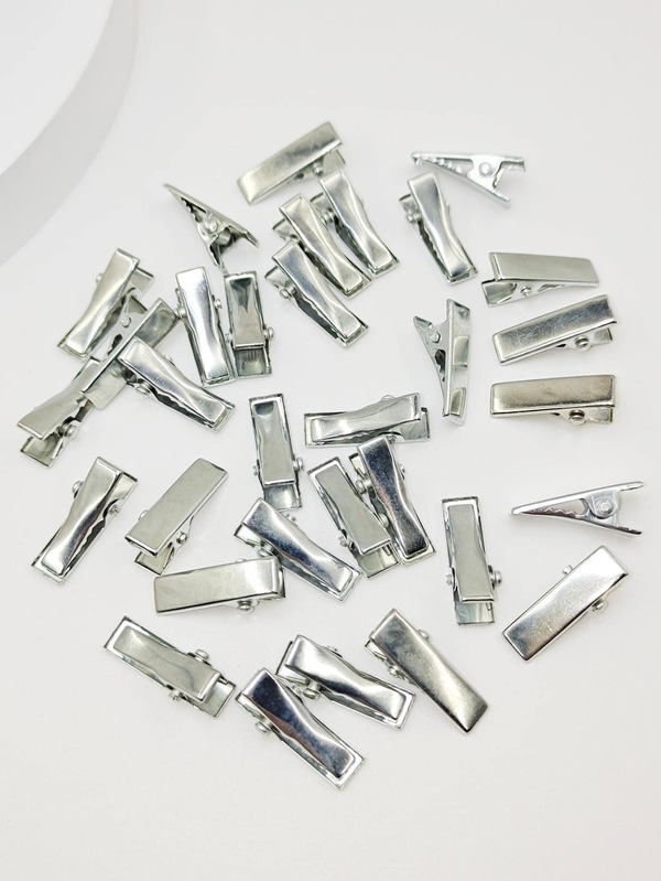 32pcs Women Random Color Solid Casual Alligator Hair Clip For Hair Decoration