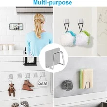 Soporte adhesivo para esponja de acero inoxidable de la cocina de 3 piezas, estante impermeable para drenaje de esponja de fregadero, organizador y accesorios de almacenamiento de cocina - Plateado - Ver 6