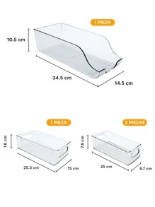 Cajas de almacenamiento organizadoras de refrigerador: Acrílico, ideal para frutas y verduras. - transparente - Ver 9
