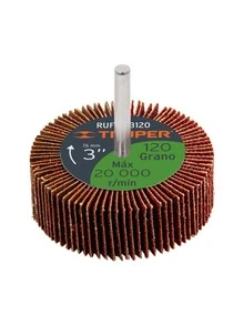 3" Flap Wheel, 120 Grit,  Rufla-3120 - Orange - View 2