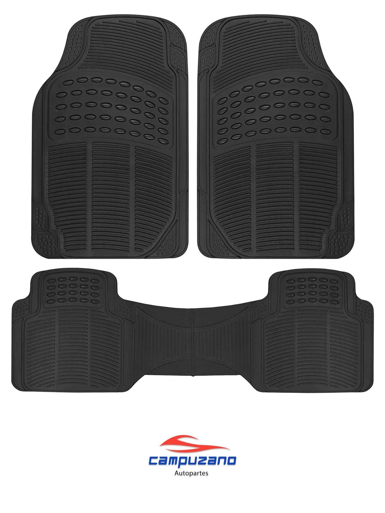 UNIVERSAL CAR TRUCK MAT 3 PIECES - Black - View 1