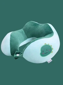 1 cái gối du lịch đồ họa hoạt hình, gối hình chữ U đơn giản cho ngoài trời - màu xanh lá - Xem 1
