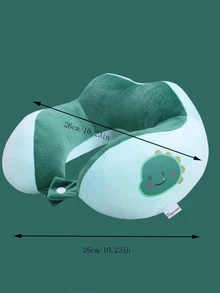 1 cái gối du lịch đồ họa hoạt hình, gối hình chữ U đơn giản cho ngoài trời - màu xanh lá - Xem 4