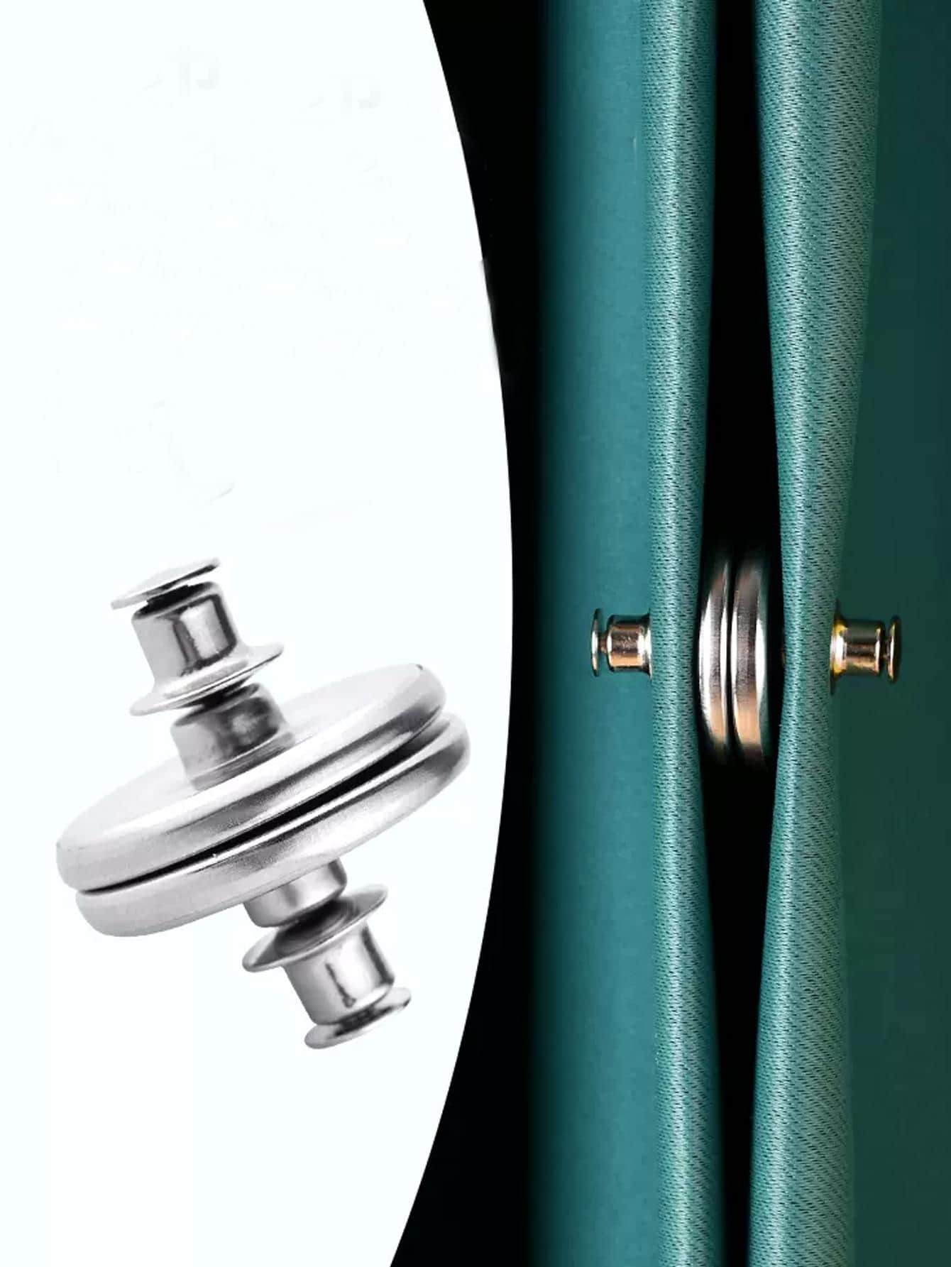 Khóa rèm từ tính 2 chiếc - Bạc - Xem 1
