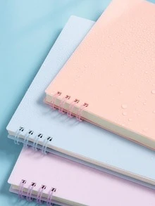 1pc 8-holes Thick Horiizontal Line Notebook With 80 Pages For Office And Study - Khaki - View 4