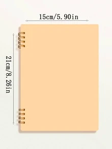 1pc 8-holes Thick Horiizontal Line Notebook With 80 Pages For Office And Study - Khaki - View 5
