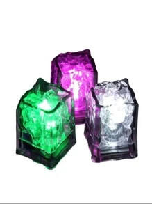 Set de 12 cubos con luces LED multicolor para bebidas - transparente - Ver 1