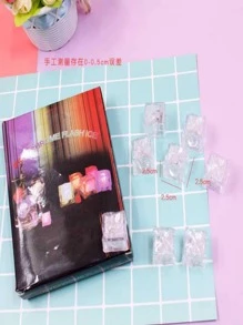 Set de 12 cubos con luces LED multicolor para bebidas - transparente - Ver 2