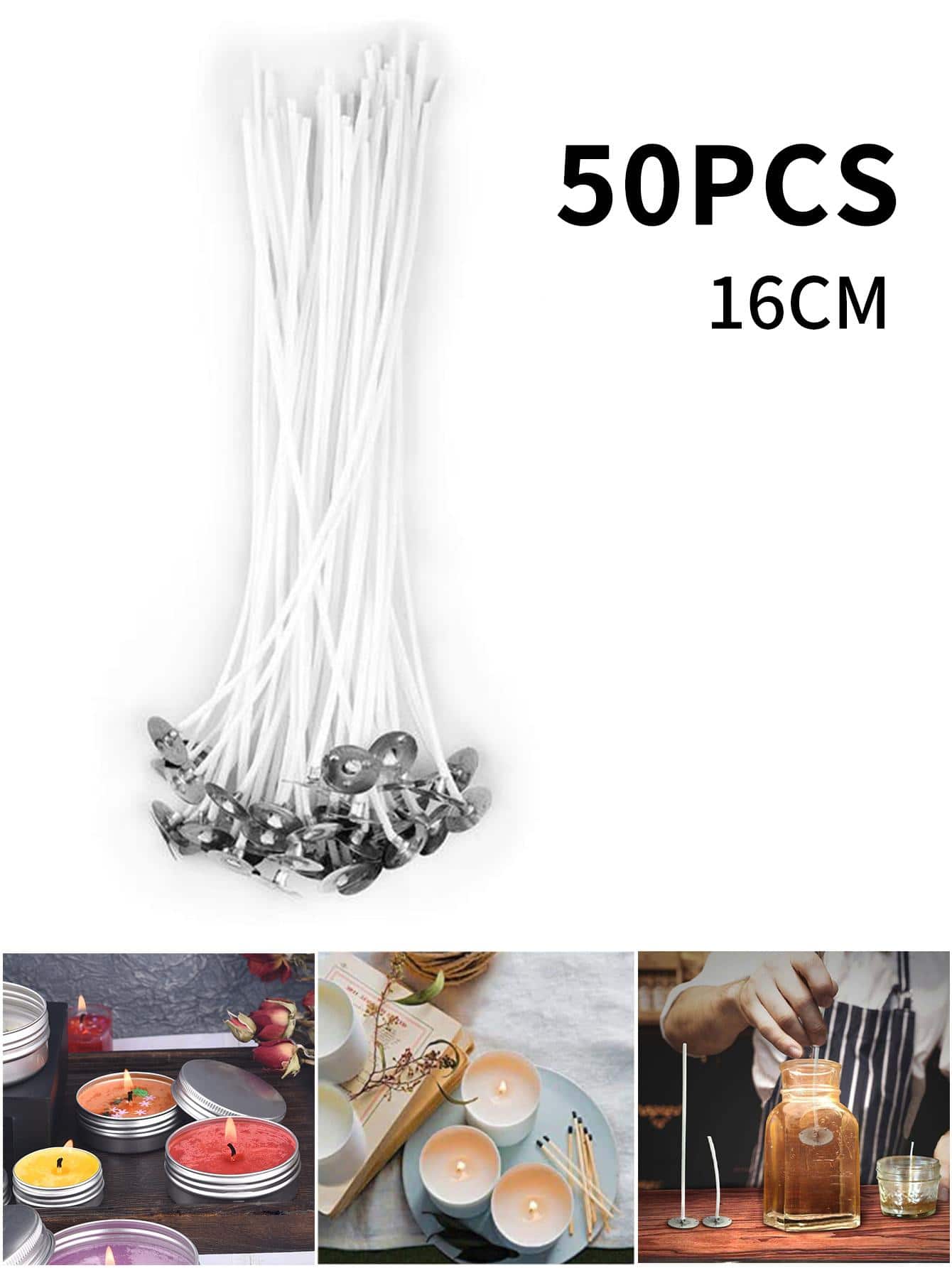 50入組/套蠟蠟燭芯，現代多功能工藝品蠟燭芯