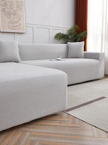 1入组幾何圖案沙發套，現代滌綸防滑彈力沙發套家用 - 淺灰色 - 查看 7