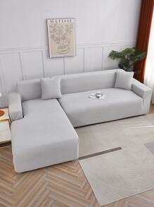 1入组幾何圖案沙發套，現代滌綸防滑彈力沙發套家用 - 淺灰色 - 查看 5