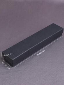 1入組休閒黑色矩形首飾盒適合女士首飾類收納 - 黑色 - 查看 6