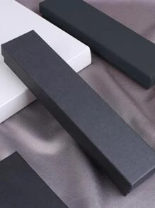 1入組休閒黑色矩形首飾盒適合女士首飾類收納 - 黑色 - 查看 8