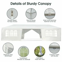 Costway 10'x30' Outdoor Party Wedding Tent Canopy Heavy duty Gazebo - White - View 10
