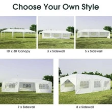 Costway 10'x30' Outdoor Party Wedding Tent Canopy Heavy duty Gazebo - White - View 9
