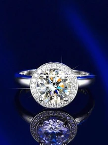 水鑽裝飾戒指 - 銀色 - 查看 4