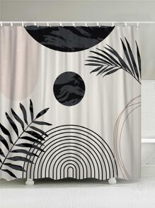1pc Plant Pattern Shower Curtain, Modern Polyester Waterproof Shower Curtain For Bathroom Home Bathroom Decor Fall Decor Bathroom Accessories Back To School