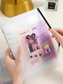 1pc Clear Binder Loose Leaf Photo Album Back To School - Clear - View 9