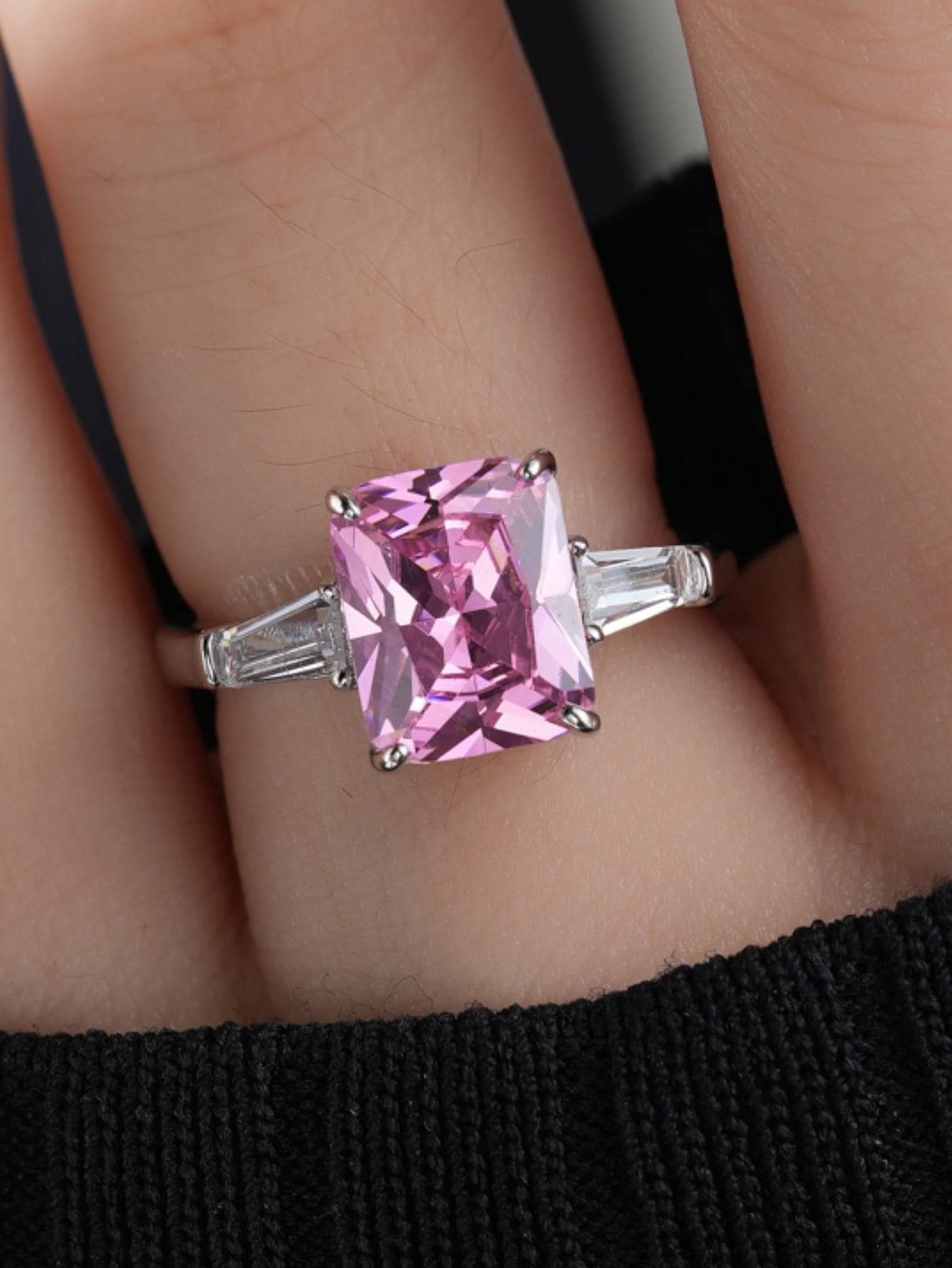 Anillo zirconia cúbica adorno - Multicolor - Ver 1