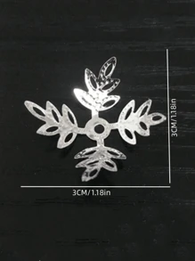 5入組女士樹葉設計時尚髮夾適用於頭髮裝飾用品 - 銀色 - 查看 4