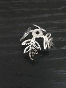 5入組女士樹葉設計時尚髮夾適用於頭髮裝飾用品 - 銀色 - 查看 5