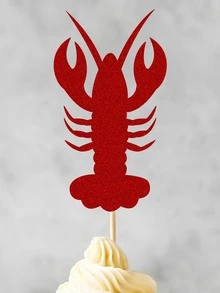 12 piezas Decoración de pastel en forma de langosta - Rojo - Ver 3