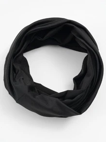 男士素色圍脖 - 黑色 - 查看 1