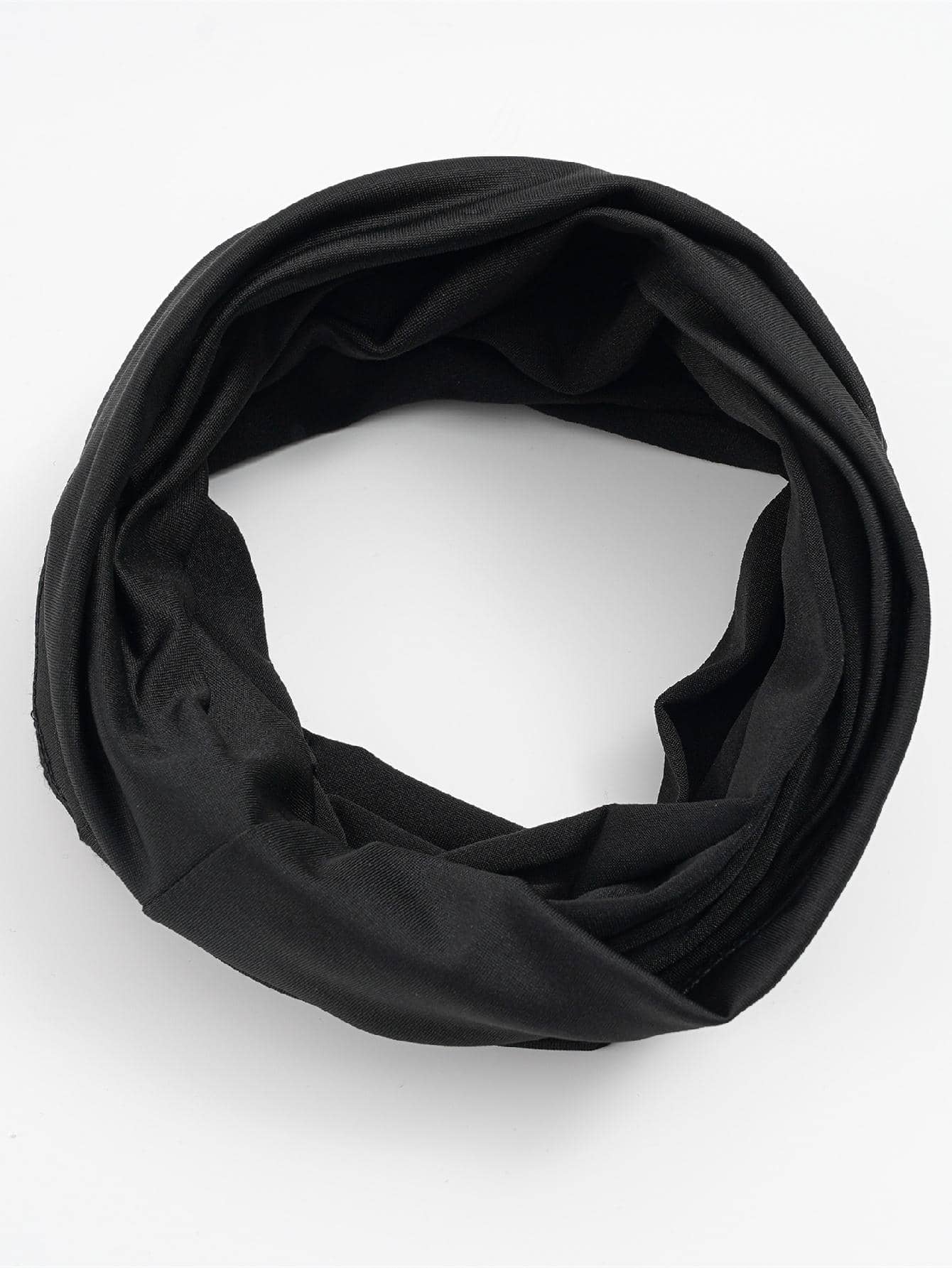 男士素色圍脖 - 黑色 - 查看 1