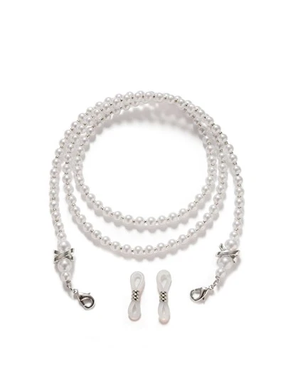 1 pieza Elegante cadena para gafas de mujer con decoración de perlas falsas y cuentas, antideslizante, accesorio de moda para gafas en la vida diaria