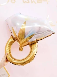 2 pezzi di palloncini decorativi a forma di anello con strass, per il ritorno a scuola e San Valentino - Dorato - Visualizzare 2