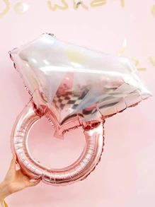 2 quả bóng trang trí hình chiếc nhẫn - Hoa hồng vàng - Xem 2