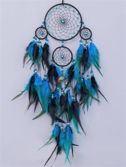 طقم قلادة حلم الحانني الأمريكي والأوروبي فاخر مضيء حجر بلوري في شبكة الحلم، جرس الرياح ملون، اكسسوارات منزلية 1 قطعة، ديكور المنزل، ديكور الغرفة، ديكور الحائط