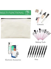 女士化妝包伴娘化妝包美容盥洗包旅行盥洗包化妝收納袋收納手拿包筆袋 - 白色 - 查看 4