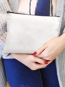 女士化妝包伴娘化妝包美容盥洗包旅行盥洗包化妝收納袋收納手拿包筆袋 - 白色 - 查看 1