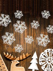 15pcs Snowflake Design Hanging Decoration - White - View 5