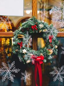 15pcs Snowflake Design Hanging Decoration - White - View 2