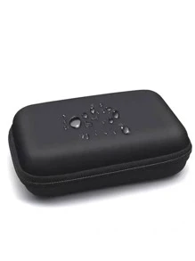 1入組素色拉鏈細節便攜旅行收納現代多用途無紡布織物收納袋適合旅行 - 黑色 - 查看 5