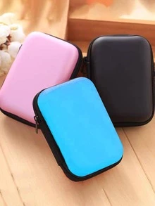 1入組素色拉鏈細節便攜旅行收納現代多用途無紡布織物收納袋適合旅行 - 黑色 - 查看 3