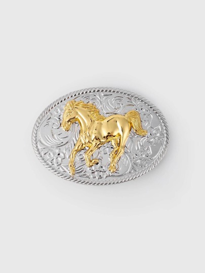 Horse Pattern Round Belt Buckle