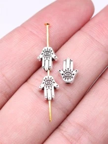 40pcs Hamsa Hand Shape Small Bead With Hole DIY Jewelry Making Supplies - Ancient Silver - View 1